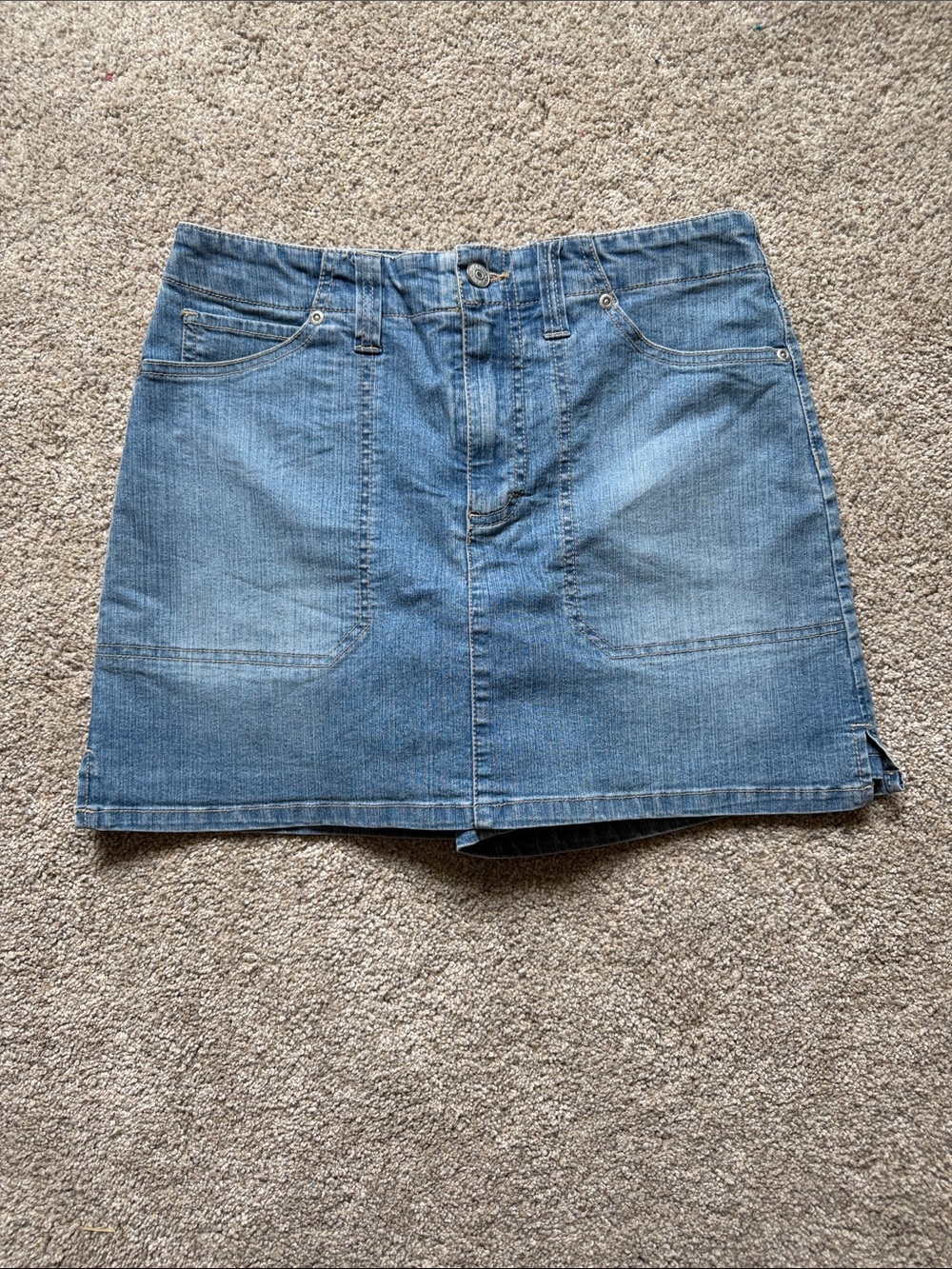 Gloria Vanderbilt Women’s Casual Classic Blue Denim Jean Mini Skort Size 4